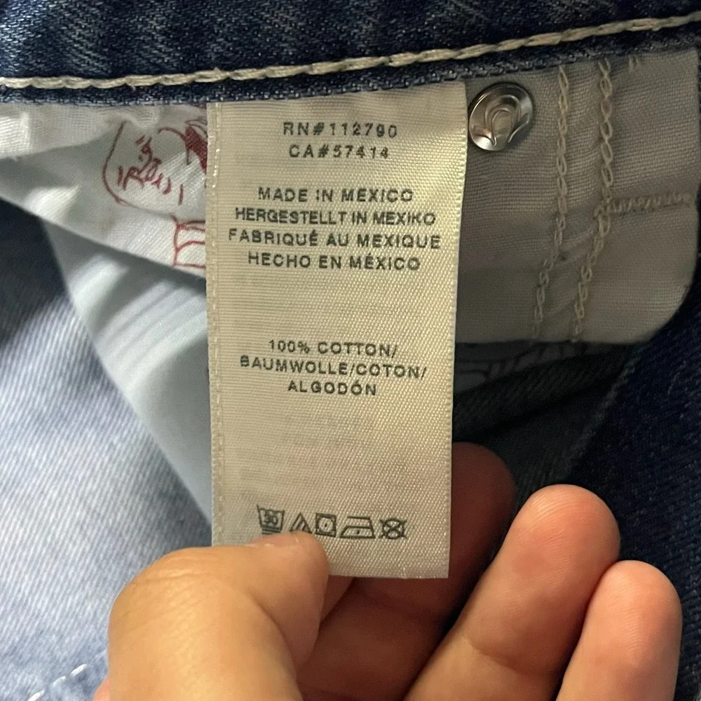 True Religion Jeans Mens 44x34 Blue Denim Straight Fit‎ Y2K Grunge